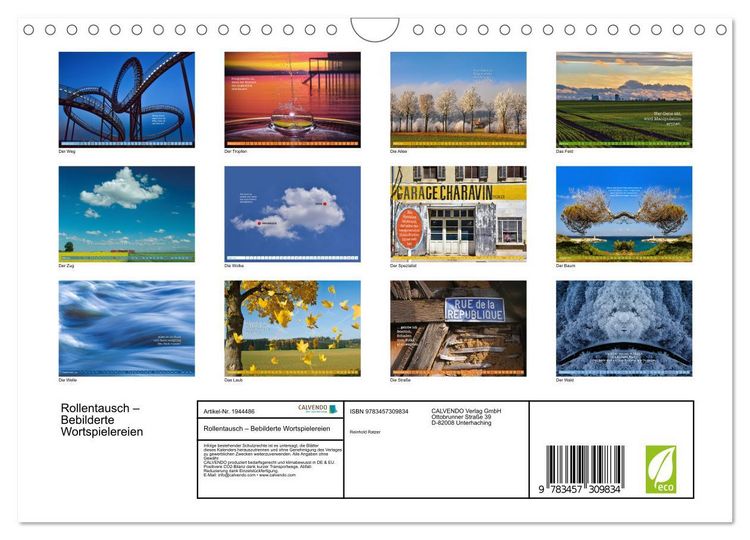 Produktbild: Rollentausch &ndash; Bebilderte Wortspielereien (Wandkalender 2026 DIN A4 quer), CALVENDO Monatskalender