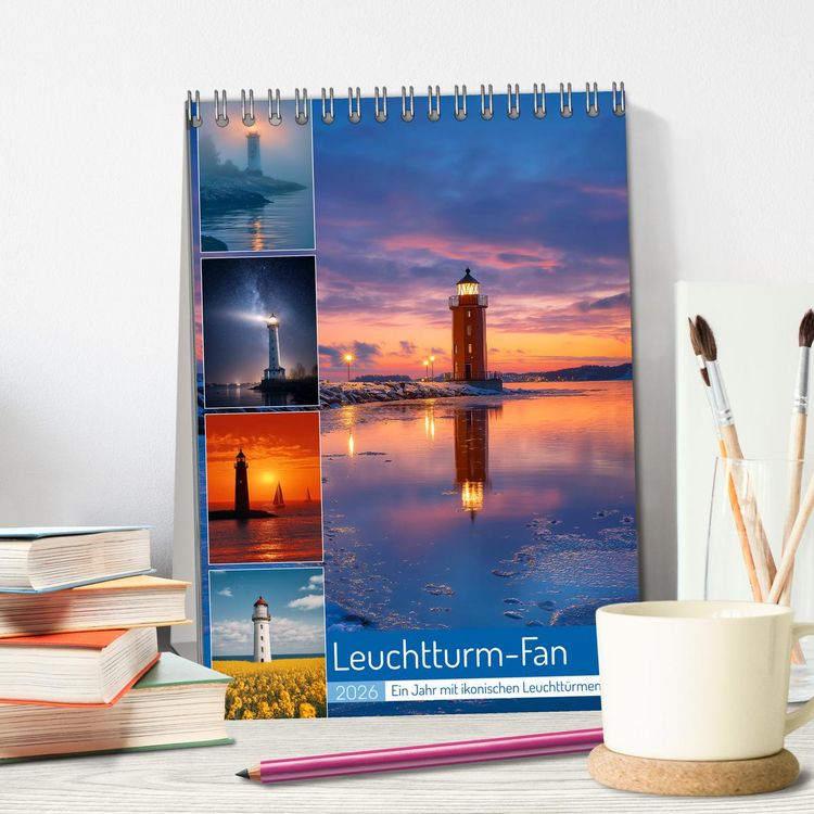 Produktbild: Leuchtturm-Fan (Tischkalender 2026 DIN A5 hoch), CALVENDO Monatskalender