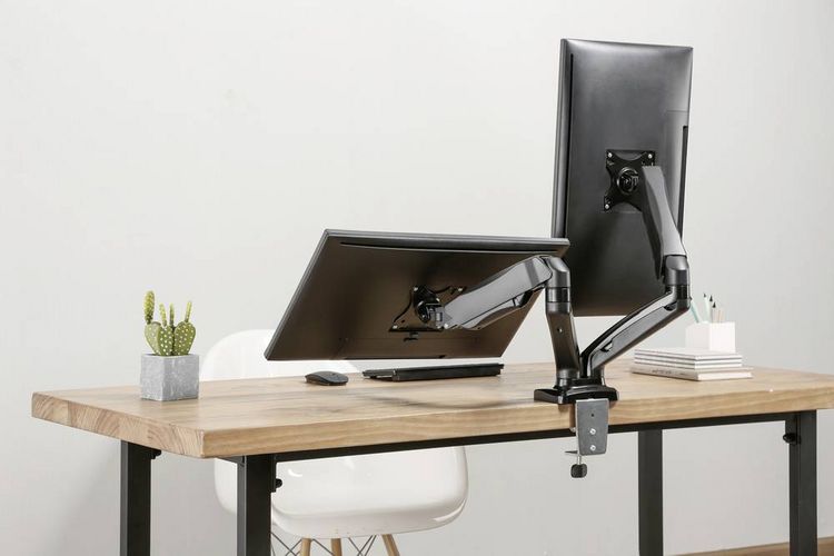 Produktbild: SpeaKa Professional Monitorhalterung SP-MM-910 2 Display(s) 43,2 cm (17") - 81,3 cm (32") Schwarz Schwenkbar, Neigbar, H&ouml;henverstellbar, Rotierbar