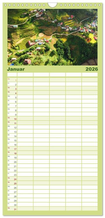 Produktbild: Familienplaner 2026 - Vietnam - Das Land der Morgenr&ouml;te. mit 5 Spalten (Wandkalender, 21 x 45 cm) CALVENDO