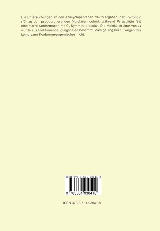 Produktbild: Konformation, Struktur und Pseudorotation von Azacyclopentanen