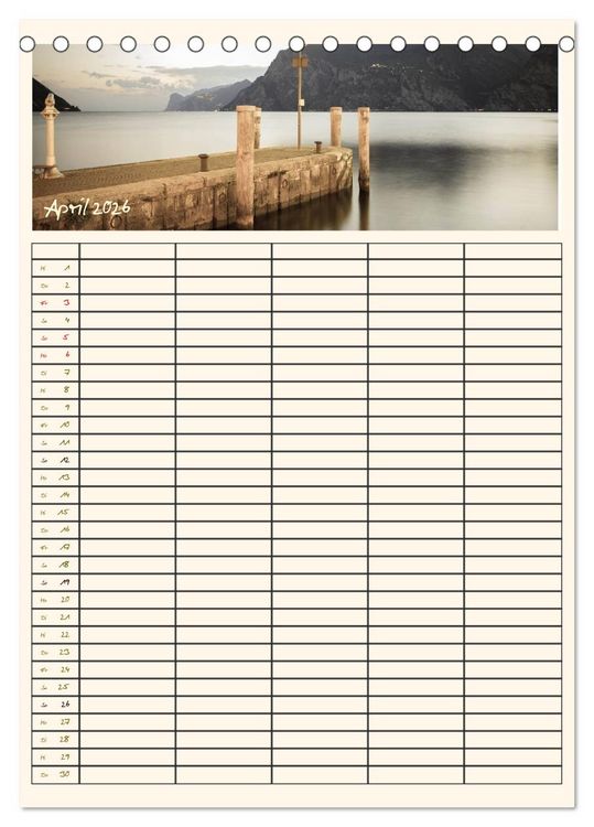 Produktbild: Der Gardasee im Norden - Familienplaner 2026 (Tischkalender 2026 DIN A5 hoch), CALVENDO Monatskalender