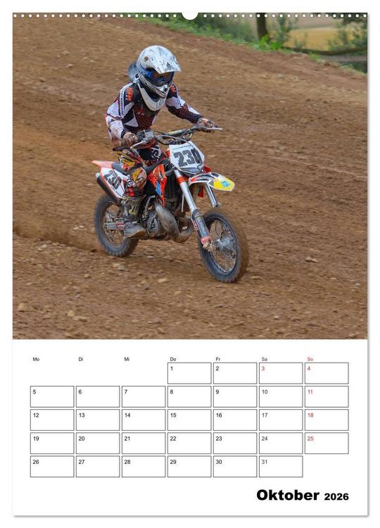 Produktbild: Motocross Terminplaner (hochwertiger Premium Wandkalender 2026 DIN A2 hoch), Kunstdruck in Hochglanz