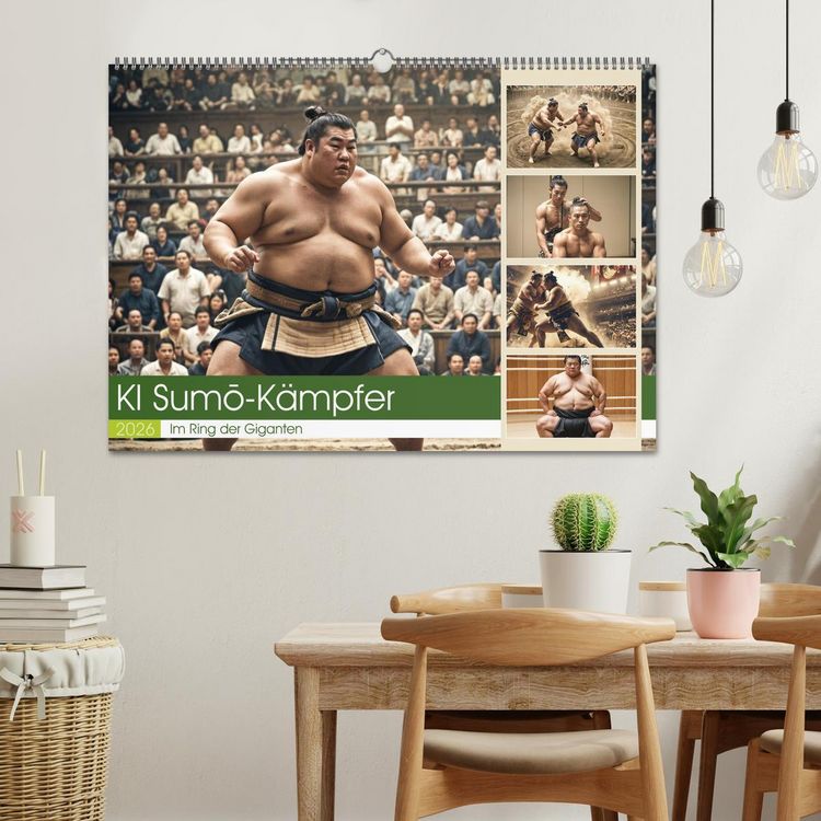 Produktbild: KI Sumo-K&auml;mpfer Im Ring der Giganten (Wandkalender 2026 DIN A2 quer), CALVENDO Monatskalender
