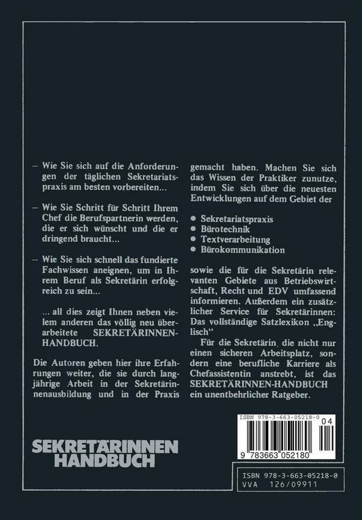 Produktbild: Sekret&auml;rinnen Handbuch