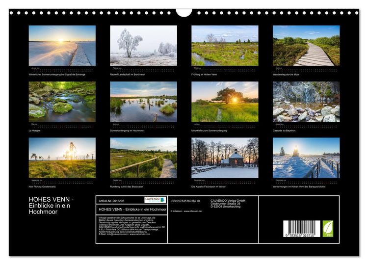 Produktbild: HOHES VENN - Einblicke in ein Hochmoor (Wandkalender 2026 DIN A3 quer), CALVENDO Monatskalender