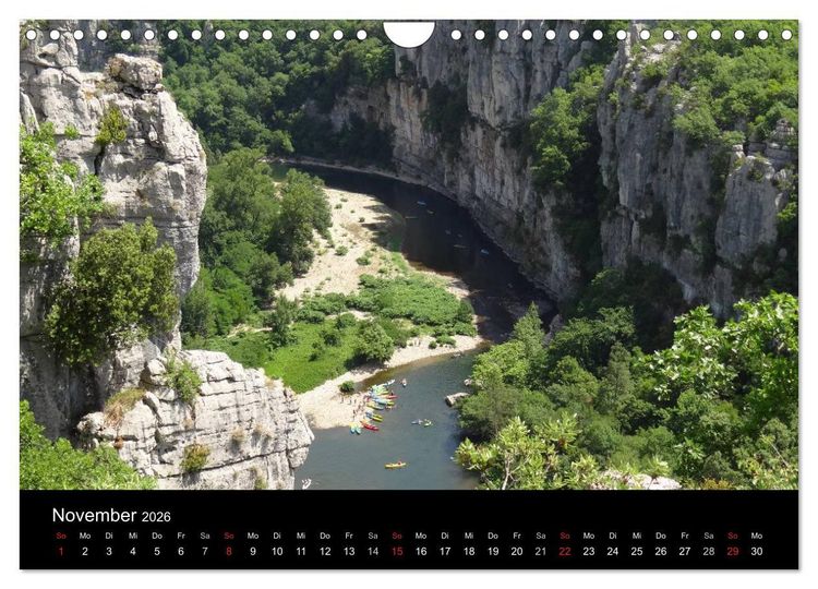 Produktbild: Ard&egrave;che &middot; Wandergebirge und Kajakschluchten in S&uuml;dfrankreich (Wandkalender 2026 DIN A4 quer), CALVENDO Monatskalender