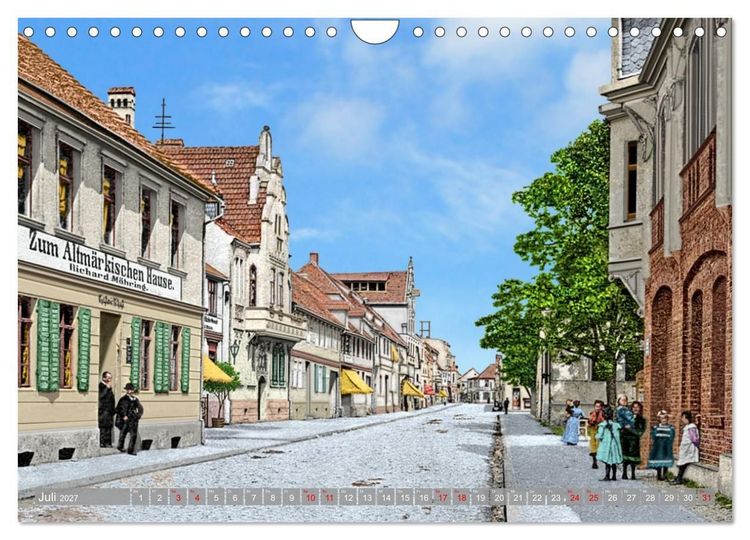 Produktbild: Altmark um 1900 - Orte zur Kaiserzeit in Farbe &ndash; kolorierte Fotografien (Wandkalender 2027 DIN A4 quer), CALVENDO Monatskalender