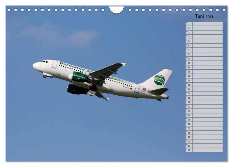 Produktbild: Flugzeuge &ndash; Starts und Landeanfl&uuml;ge Geburtstagsplaner (Wandkalender 2026 DIN A4 quer), CALVENDO Monatskalender