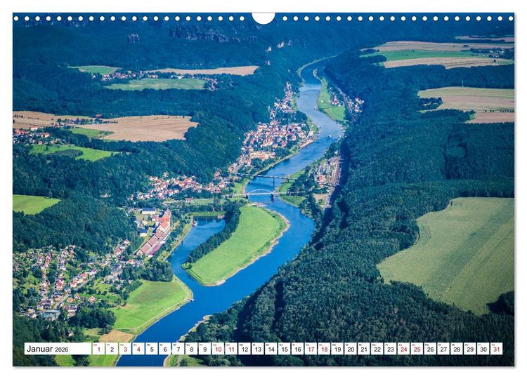 Produktbild: Sachsens Glanz - historische H&ouml;hepunkte aus der Vogelperspektive (Wandkalender 2026 DIN A3 quer), CALVENDO Monatskalender
