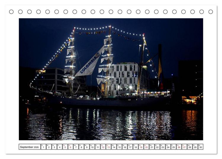 Produktbild: Windjammer - Bremerhaven (Tischkalender 2026 DIN A5 quer), CALVENDO Monatskalender