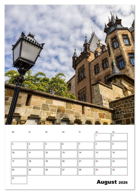 Produktbild: Schloss Wernigerode - Terminplaner (Tischkalender 2026 DIN A5 hoch), CALVENDO Monatskalender