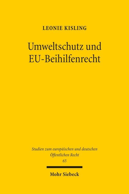 Produktbild: Umweltschutz und EU-Beihilfenrecht
