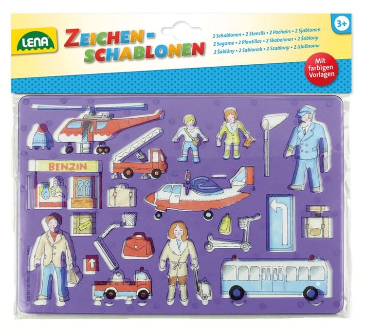 Produktbild: Zeichenschablone Fahrzeuge + Menschen, Beutel
