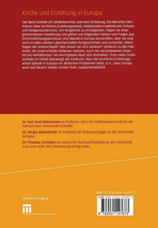Produktbild: Kirche und Erziehung in Europa