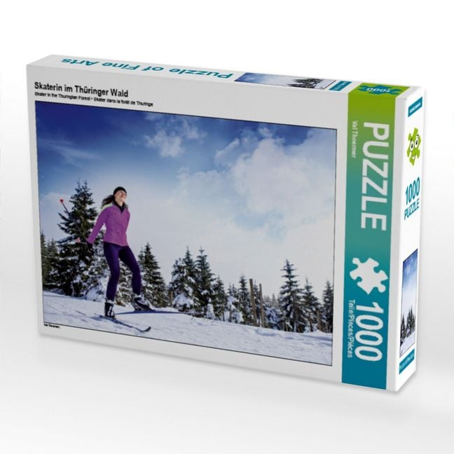 Produktbild: CALVENDO Puzzle Skaterin im Th&uuml;ringer Wald 1000 Teile Puzzle quer | 1000 Teile Lege-Gr&ouml;&szlig;e 64 &times; 48 cm Foto-Puzzle f&uuml;r gl&uuml;ckliche Stunden
