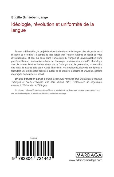 Produktbild: Id&eacute;ologie, r&eacute;volution et uniformit&eacute; de la langue