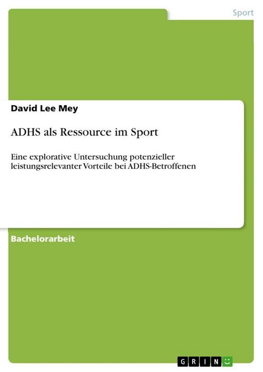 Produktbild: ADHS als Ressource im Sport