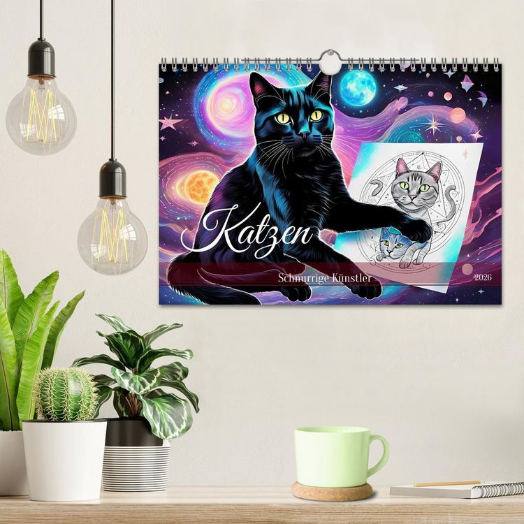 Produktbild: Katzen Schnurrige K&uuml;nstler (Wandkalender 2026 DIN A4 quer), CALVENDO Monatskalender