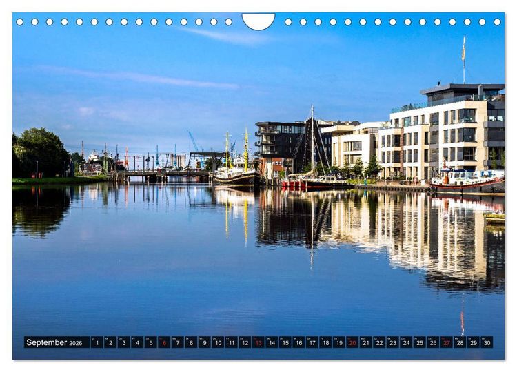 Produktbild: EMDEN Seehafenstadt mit Flair (Wandkalender 2026 DIN A4 quer), CALVENDO Monatskalender