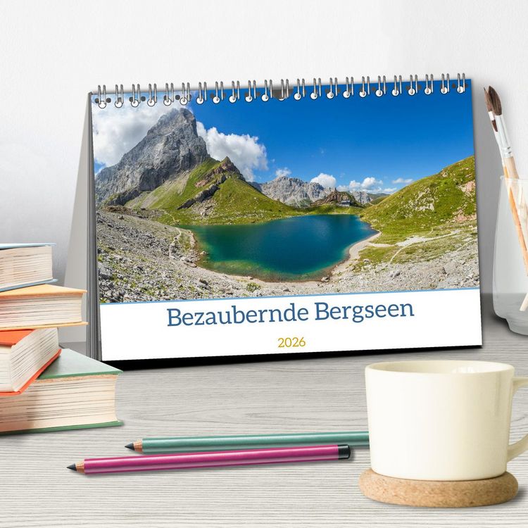 Produktbild: Bezaubernde Bergseen (Tischkalender 2026 DIN A5 quer), CALVENDO Monatskalender