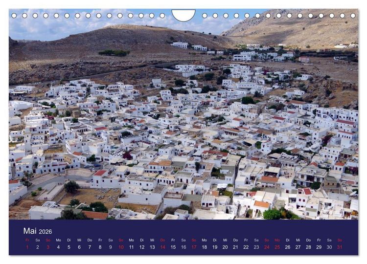 Produktbild: Rhodos mit Lindos und Symi (Wandkalender 2026 DIN A4 quer), CALVENDO Monatskalender