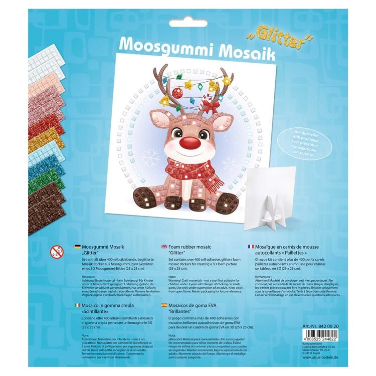Produktbild: URSUS Moosgummi-Mosaik "Glitter - Rentier"