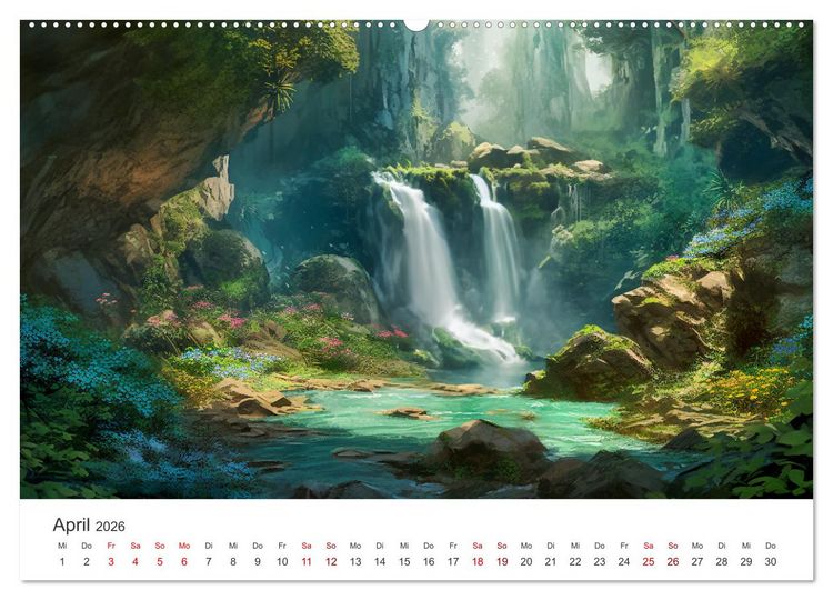 Produktbild: Kaskaden - Die Poesie des Wassers (Wandkalender 2026 DIN A2 quer), CALVENDO Monatskalender