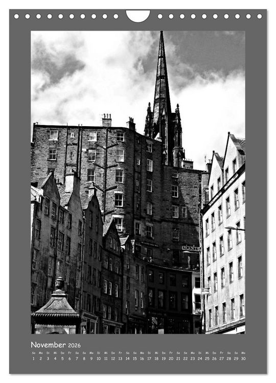 Produktbild: Edinburgh in schwarzwei&szlig; (Wandkalender 2026 DIN A4 hoch), CALVENDO Monatskalender