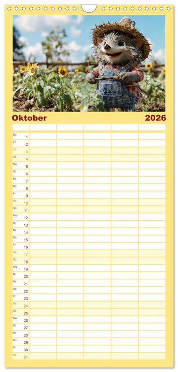 Produktbild: Familienplaner 2026 - Der tierisch lustige Bauern-Kalender mit 5 Spalten (Wandkalender, 21 x 45 cm) CALVENDO