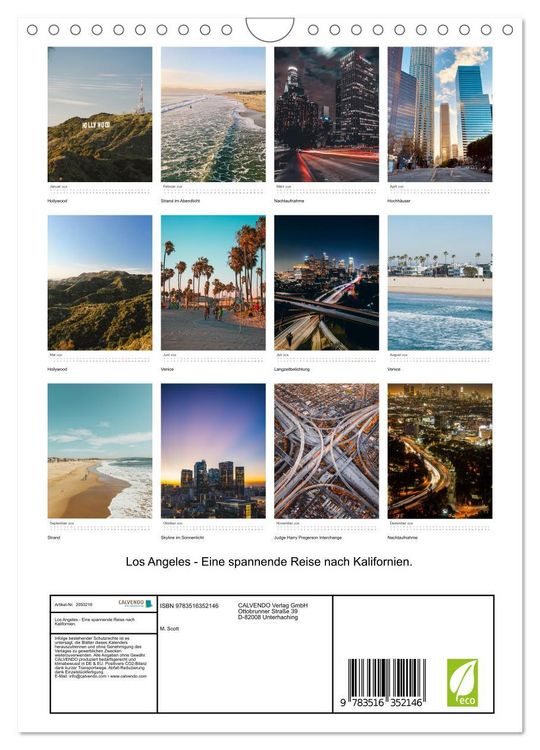 Produktbild: Los Angeles - Eine spannende Reise nach Kalifornien. (Wandkalender 2026 DIN A4 hoch), CALVENDO Monatskalender