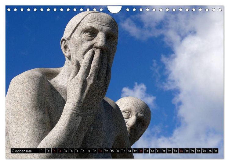 Produktbild: Vigeland Skulpturen Park Oslo (Wandkalender 2026 DIN A4 quer), CALVENDO Monatskalender