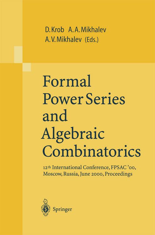 Produktbild: Formal Power Series and Algebraic Combinatorics