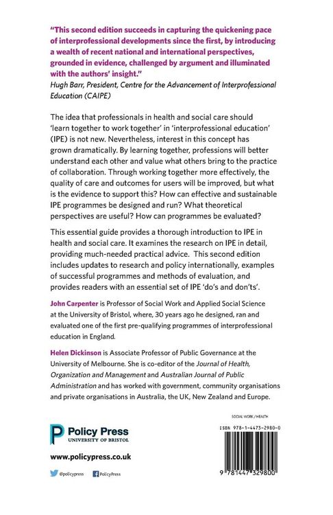 Produktbild: Interprofessional education and training