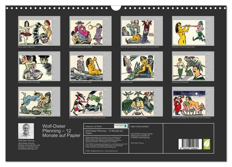 Produktbild: Wolf-Dieter Pfenning &ndash; 12 Monate auf Papier (Wandkalender 2026 DIN A3 quer), CALVENDO Monatskalender