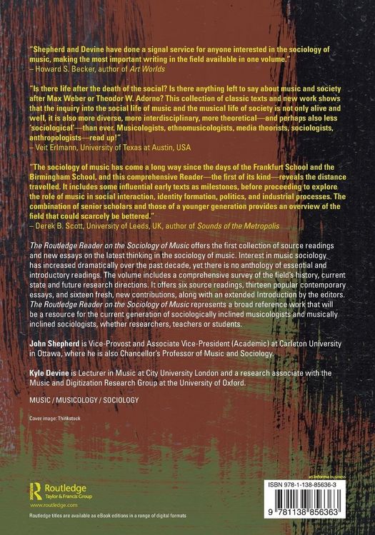 Produktbild: The Routledge Reader on the Sociology of Music