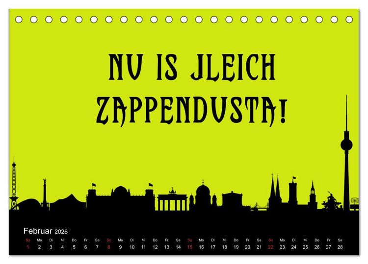 Produktbild: Berliner Mundart (Tischkalender 2026 DIN A5 quer), CALVENDO Monatskalender