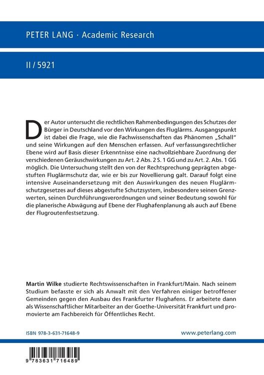 Produktbild: Der Schutz vor den Wirkungen des Flugl&auml;rms auf den Menschen nach der Novellierung des FluL&auml;rmG