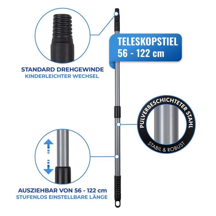 Produktbild: 4-Zack Fugenkratzer mit Teleskopstiel , mit 4 unterschiedlichen Zacken