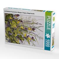 Produktbild: CALVENDO Puzzle Am Waldrand: Frauenschuh, Zittergras, Perlgras, &Auml;stige Graslilie | 1000 Teile Lege-Gr&ouml;&szlig;e 64x48cm Foto-Puzzle f&uuml;r gl&uuml;ckliche Stunden