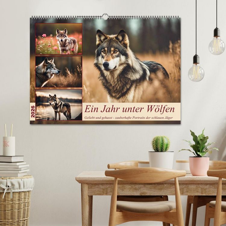 Produktbild: Ein Jahr unter W&ouml;lfen (Wandkalender 2026 DIN A2 quer), CALVENDO Monatskalender