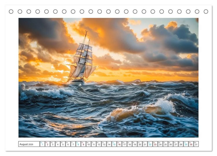 Produktbild: Wind und Wogen (Tischkalender 2026 DIN A5 quer), CALVENDO Monatskalender