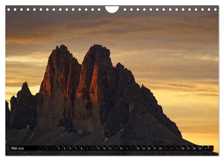 Produktbild: Die Drei Zinnen - Unesco Weltnaturerbe (Wandkalender 2026 DIN A4 quer), CALVENDO Monatskalender