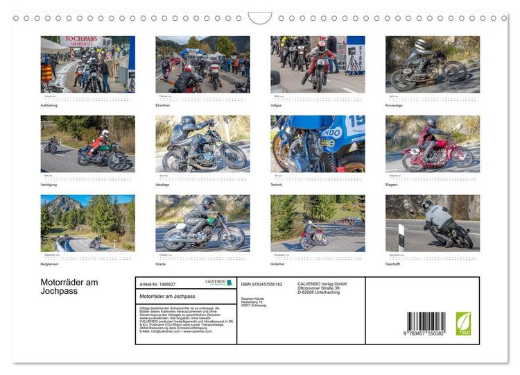 Produktbild: Motorr&auml;der am Jochpass (Wandkalender 2026 DIN A3 quer), CALVENDO Monatskalender
