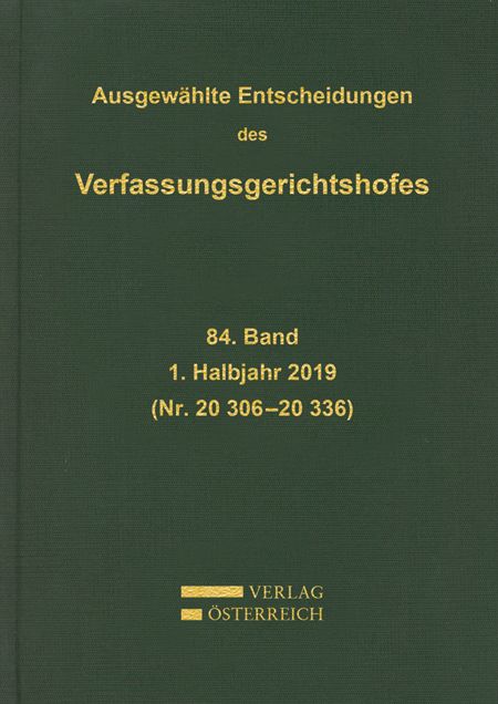 Produktbild: Ausgew&auml;hlte Entscheidungen des Verfassungsgerichtshofes