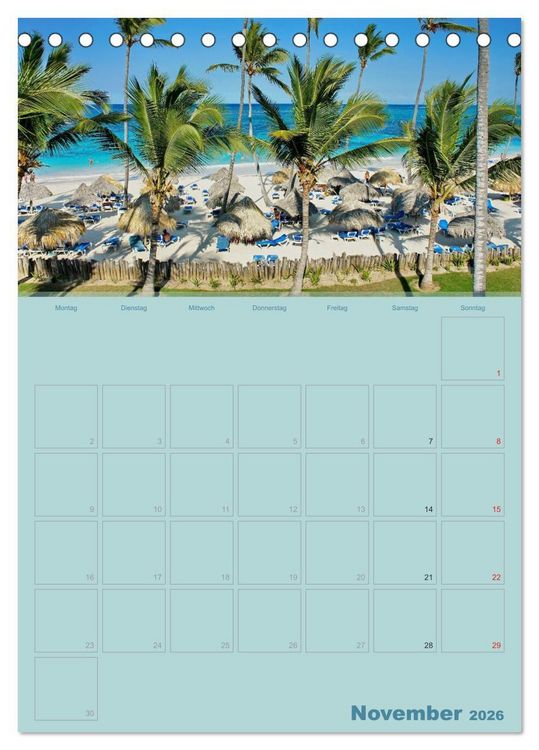 Produktbild: Karibik - Sonne, Strand und Palmen (Tischkalender 2026 DIN A5 hoch), CALVENDO Monatskalender