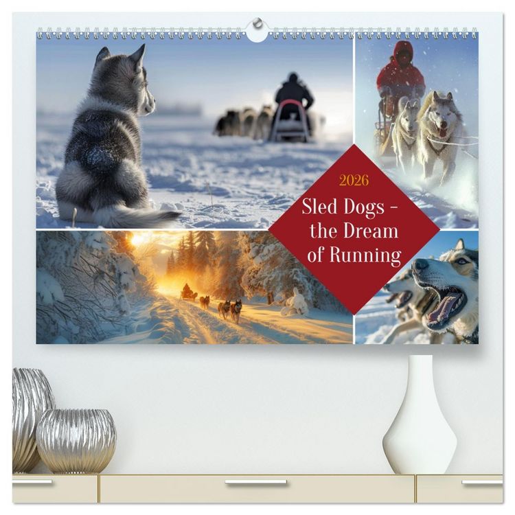 Produktbild: Sled Dogs - the Dream of Running (High Quality Premium Wall Calendar 2026 DIN A2 landscape),CALVENDO 12 Month Wall Calendar