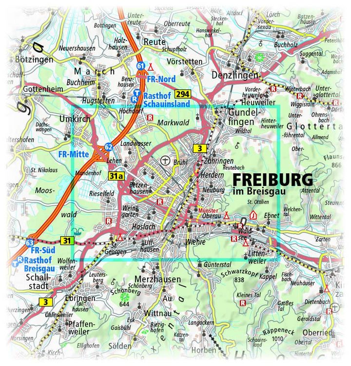 Produktbild: Publicpress Stadtplan Freiburg 1:16.000