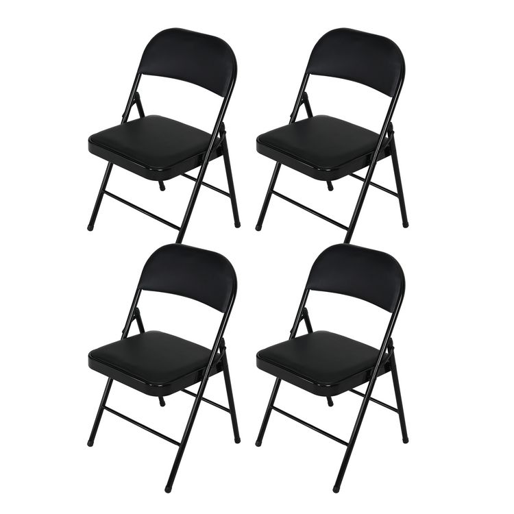 Produktbild: HTI-Living Klappstuhl Wedigo PVC Schwarz 4er Set Klappstuhl Wedigo PVC Schwarz 4er Set