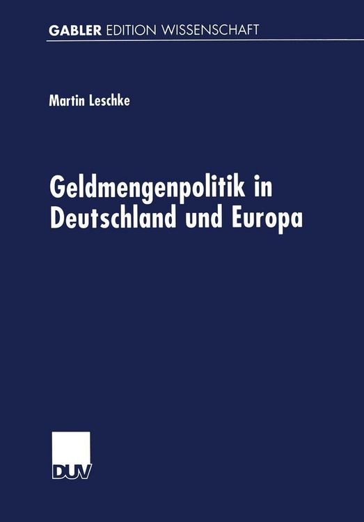 Produktbild: Geldmengenpolitik in Deutschland und Europa